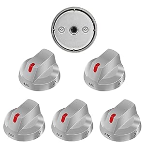 Upgrade 6PCS DG64-00473A Cooktop Burner Control Dials Knob Oven Gas Stove Knob Replacement, Compatible with Samsung…
