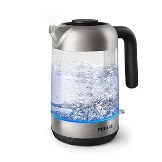Philips Bollitore Elettrico Serie 5000, Capacità 1,7L, Design Elegante in Vetro, Protezione contro il funzionamento a secco, Filtro con Micro-Trama (HD9339/80)