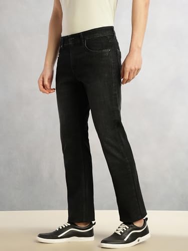 Image of Thomas Scott Men's Cricket Club Straight Fit Mid-Rise Faded Stretchable Jeans | 5 Pocket Denim