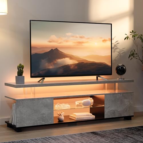 Cubehom Mueble de TV LED de 130 cm moderno