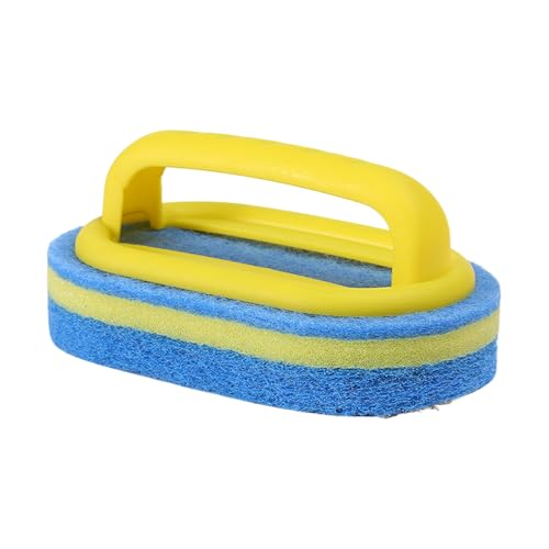 Spugna con manico per la pulizia, spugna da bagno ergonomica, spugnetta abrasiva portatile, ideale per uso domestico su, WC, piastrelle, vasca da bagno, doccia, spa, piscine, vasche