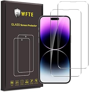 WFTE [2-Pack Screen Protector for iPhone 14 Pro Max,Anti-Scratch,High Transparency,Anti-fingerprint,Bubble-Free,Dust-Free Premium Screen Protector Tempered Glass For iPhone 14 Pro Max