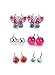 Neoglory Jewelry Silver Color Ball Crystal Stud Multiple Earrings Sets Chirstmas Gift for Sensitive Ears