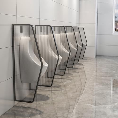 Mampara divisoria de privacidad para urinario de acero inoxidable y vidrio templado para pared