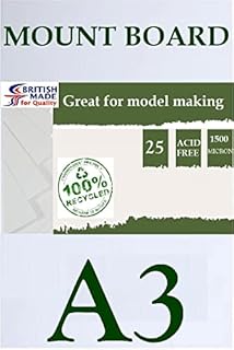 25 A3 Mount Board White 1500 microns White Board Backing Modelling