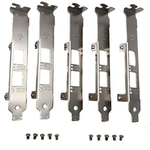 spartshome 5pcs Generic Full Height Brackets with Screws Replacement for Intel E10G42BTDA X520-DA2 E10G42BFSR X520-SR2 X520-LR2 X710-DA2 JL82599ES E33052-003 Brackets Cover