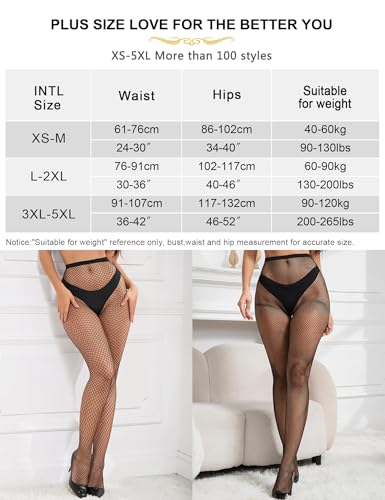 Collants résille extensible sans serrer pour femmes rondes