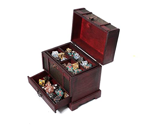 Kakapopotcg C2 Wooden Chest With Drawer For Collectible Fantasy Coins Card Games Dice Counter Deck Of Cards Table Top Role Playing Jewelry Box Tabletop Dnd #TOP1