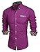 Coofandy Men's Fashion Slim Fit Dress Shirt Casual Shirt,Purple,Medium