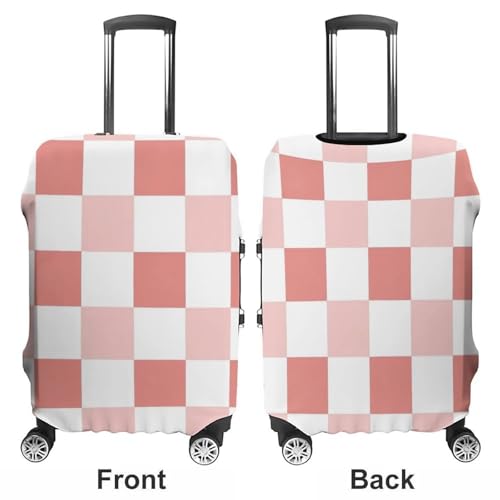 Luggage Cover Pink Checkered Anti-Scratch Suitcase Cover Travel Washable Luggage Covers For Suitcase3