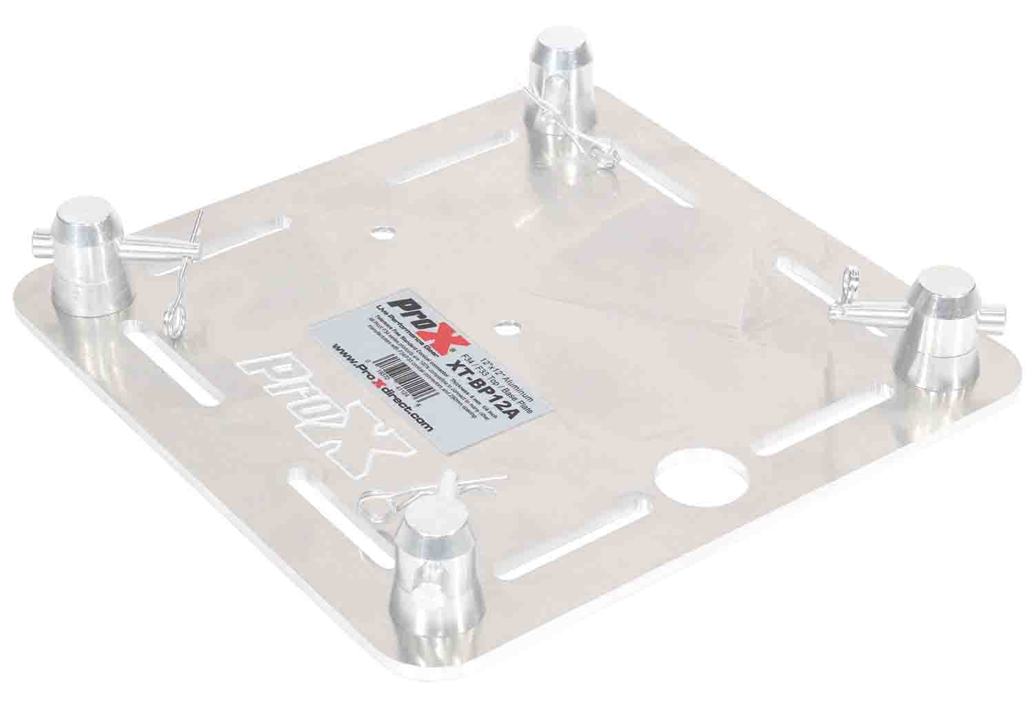 ProX Live Performance Gear 12" X 12" F34 8mm Aluminum Top Plate W-Slots and Mounting Holes for Totems and Ends - XT-BP12A