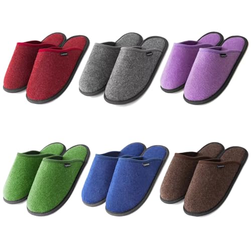 GURGER Chaussons Invités pour Hommes et Femmes Lavable en Machine Antidérapant Pantoufles pour Maison Hôtel Spa Voyage, Lot de 6