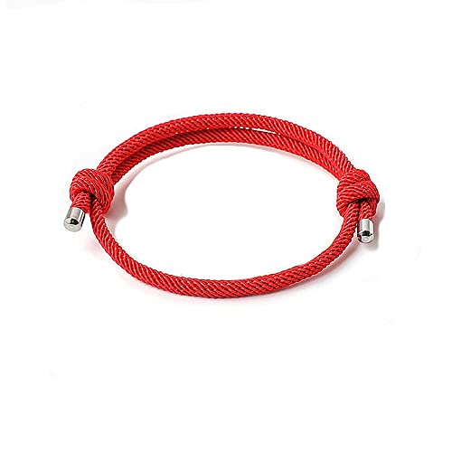 Nautical Woven Friendship Rope Boho Bracelet Handmade Braided Wrap String Steel Charm Adjustable