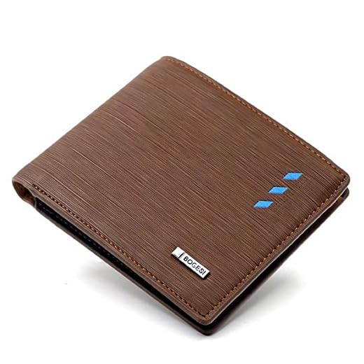 BAELLERRY Carteira Masculina Slim de Bolso Impermeável para Cartões Cédulas e Documentos Fina com Acabamento de Primeira Linha em Couro PU com Detalhes Exclusivos Diversos Compartimentos Original
