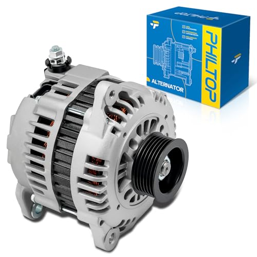 Image of PHILTOP New 13940N Alternator Compatible with Nissan, 2002-2006 Altima 3.5L 110A S6 CW Alternator Replacement