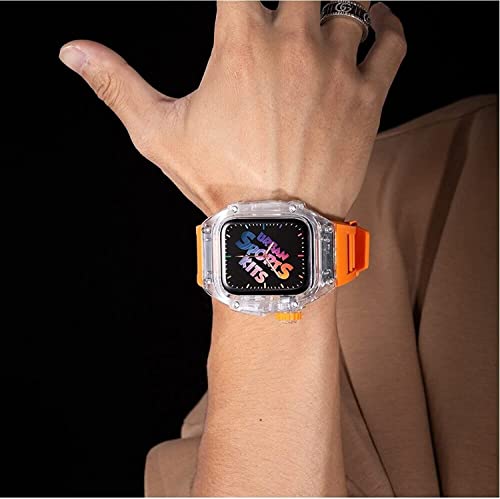 Bracelet Apple Watch 45mm transparent boîtier antichoc montre sport 44mm