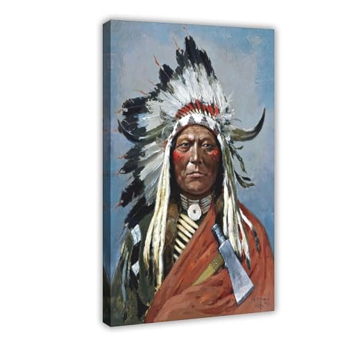 Toile taureau assis Henry Francois Farny pour personnaliser un mur de bureau de petite taille