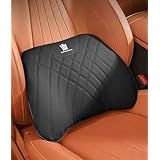 クラウン 専用 車 腰痛 クッション ランバーサポート ネックピロー ヘッドレスト クッション 背もたれ CROWN 新型 210系 220系 クラウンクロスオーバー アクセサリー 内装パーツ 腰枕 首枕 シートクッション 低反発 柔らかい 通気性 人間工学 長時間運転に 疲労対策 カー用品 便利グッズ 車内（ブラック，1個 腰当て）