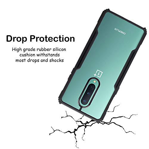 Image of LIRAMARK Transparent Clear Shock Proof Back Cover Case Designed for OnePlus 8 /1+8 (Black)