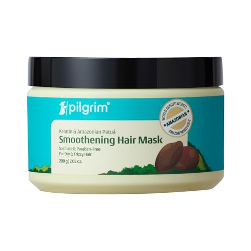 PILGRIM Amazonian Patua & Keratin STRENGTHENING HAIR MASK for dry & frizzy hair with Sacha Inchi for Women & Men|High shine & hydration| Smoothening hair| Silicon free| 200gm