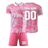 Maillot de Foot Enfant Personnalisé avec Nom Nombre Ensemble Foot Enfant Maillot Football Homme Cadeau Personnalisé aux Fans de Football