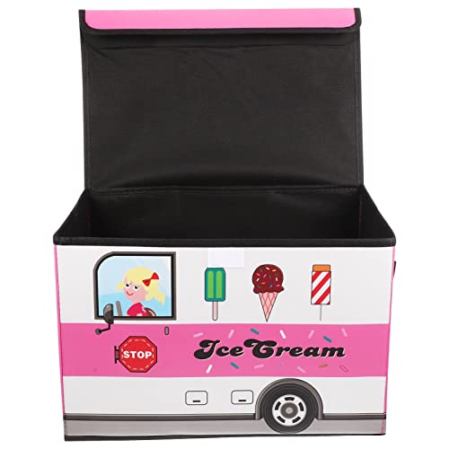 OUNONA Kids Bus Storage Box Collapsible Kids Boxes Books Chest Organizer Cube Bins Baskets Kids for Kids Boys Girls Nursery Playroom