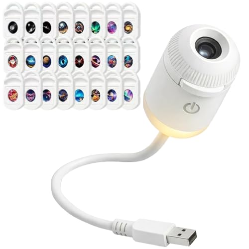 Projecteur galaxie 2 en 1 avec 24 films HD et veilleuse USB 360° pour plafond