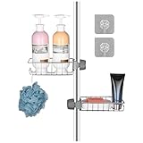 Duschregal Ohne Bohren,Duschablage,Duschablage Ohne Bohren Edelstahl,Seifenhalter Dusche,Shampoo Halterung für Dusche, Shampoo-Rack, Küchenarmatur-Rack, für 16–28 mm Stangen (2 Stück)