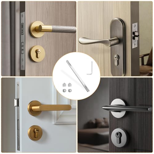 Miniatura 7 de Luluxinxin Espiga Cuadrada 8mm X150mm Para Manija De Puerta, Barra Cuadrada Para Pomo, Pivote Cuadrado Para Cerradura De Puerta Interior, Acero, Con 1 Llave Y 4 Tornillos