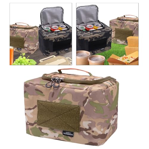 Dualoai Bolsa Térmica para Picnic Ligera Bolsa de Transporte Aislante Recipiente Térmico para Bebidas Y Comidas Adecuada para Actividades Deportivas P, MarrÓn - imagen 4