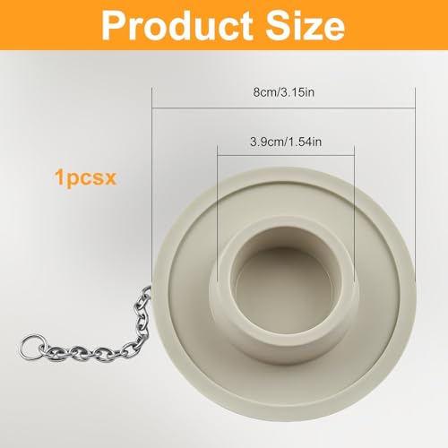Tapón de goma para desagüe universal beige miniatura 2