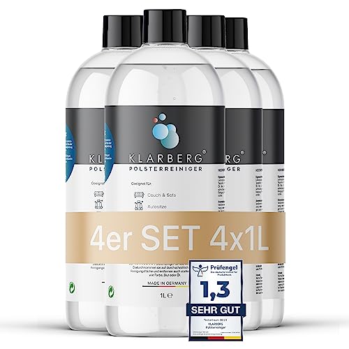 KLARBERG® Lot de 4 nettoyeurs concentrés de 1 l - Pour canapé, tapis, sièges de voiture,...