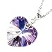 Sterling Silver Swarovski Elements Crystal Vitrail Light Heart Pendant Necklace, 16'' with 2" Extender