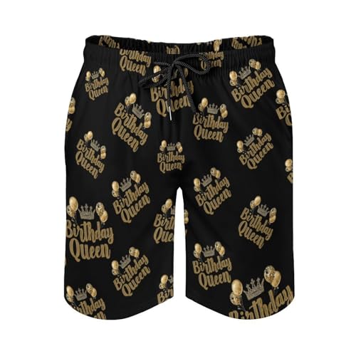Birthday Queen Mens Swim Trunks Quick Dry Beach Swimming Shorts with Mesh Lining and Pockets3