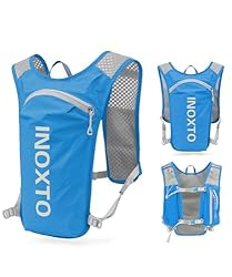 INOXTO Mochila de Running, Mochila de hidratación ...: 【Diseño ergonómico y cómodo: la mochila está hecha de red de poliéster 3D, que mantiene la circulación del aire, hace que la parte posterior sea más refrescante, evita la recolección de calor y lo incomoda y le proporciona una buena circulación de ai...