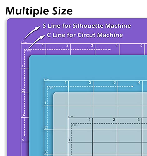 ReArt Standard Grip Cutting Mat for Silhouette Cameo 4 Packs 12\" x 24\" - Adhesive Cut Mat Replacement Set Matts Vinyl Craft