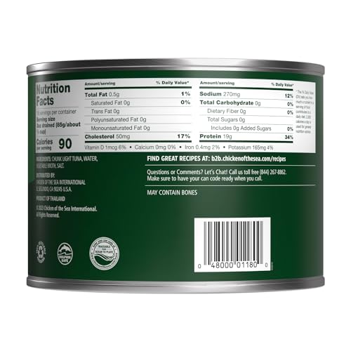 Image of Chicken of the Sea Chunk Light Tonggol Tuna in Water, Wild Caught Tuna, Foodservice Size, 66.5 oz. Can (Pack of 6)