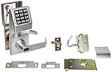 Alarm Lock T2 100-User Standalone Electronic Digital Keypad Cylindrical Lock Leverset with Interchangeable Core Best, Satin Chrome Finish