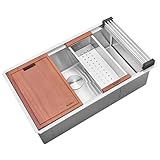 Ruvati 30-inch Workstation Rounded Corners Undermount Ledge Kitchen Sink with Accessories - RVH8320