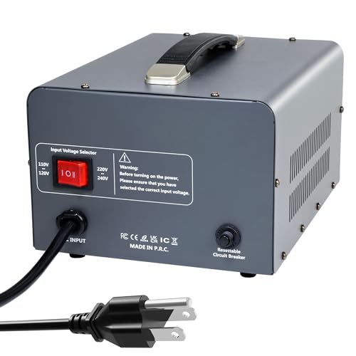 Yinleader 5000 Step Up/Down Transformer Converter 110/120 Volt - 220/240 Volt w/US Power Cord,Circuit Breaker Protection (Grey)4
