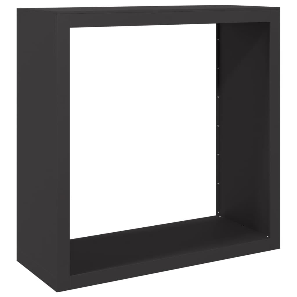 Stahl Brennholzregal Schwarz 100 x 40 x 100 cm Kaminholzständer für feuerholz Lagerung neben Kamin Ofen Terrasse Garten Schuppen trocken stapeln Ordnung