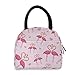 LORONA Love Flamingo Flamenco letni wzór torba na lunch przenośna izolowana torba na lunch pojemnik na lunch chłodząca/ciepła torba pojemnik na żywność do szkoły, pracy, biura na zewnątrz na piknik