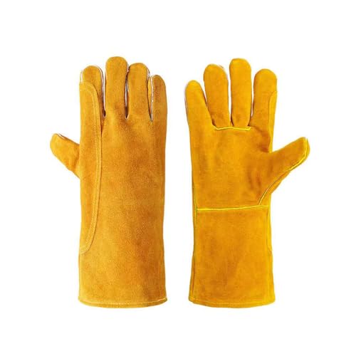 Nicoc Fire/Heat Resistant Welding Gloves, Large, Leather Gloves For Animal Handling, Forge, Fireplace, BBQ, Grill, Gardening, Oven, Furnace, Stove, Pot Holder, Industry Cutting