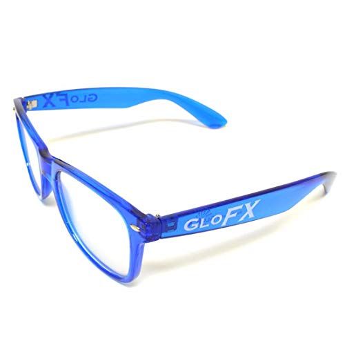 Glofx Ultimate Diffraction Glasses - Transparent Blue - 3D Prism Firework Grating #TOP3