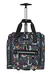 Lily Bloom Designer 15 Inch Carry On - Weekender Overnight Business Travel Luggage - Lightweight 2- Rolling Wheels Suitcase - Under Seat Rolling Bag for Women (One Size, Llama Mama)