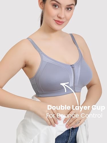 Image of GLAMORAS Women Cotton Spandex Non Padded & Non Wired Minimizer Everyday Bra| Structured for Bounce Control with Full Coverage & Broad Side Wings Prevents Side Spillage