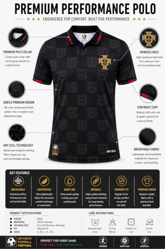 Image of Men's Black Polo Football Jersey | Quick Dry Polyester Sports Polo T-Shirt | Collared Half Sleeve Athletic Training Tee for Football, Gym, Running, Workout, Cricket & Casual