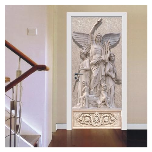 Affiche auto-adhésive en PVC haute définition motif statue 3D