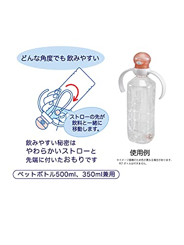 プチエイド ハンドル付きストローキャップ ピンク ペットボトル500・350ml兼用 HSN16 4枚目