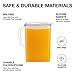 LocknLock Aqua Fridge Door Water Jug with Handle BPA Free Plastic Pitcher with Flip Top Lid Perfect for Making Teas and Juices, 3 Quarts, Clear